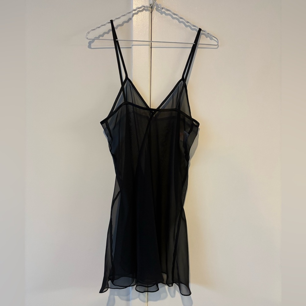 LA VIE EN ROSE Black Sheer Lingerie Top